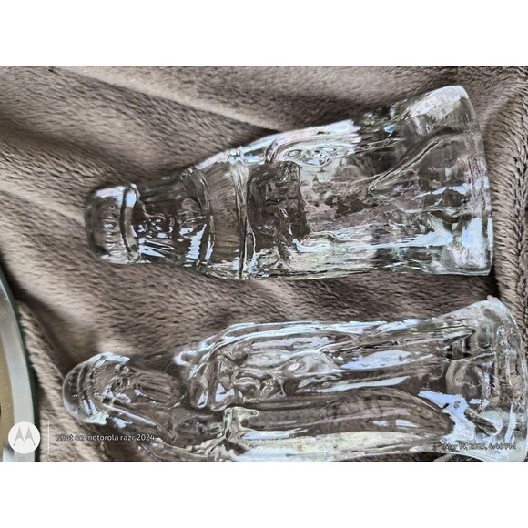 Vintage Clear Glass Nativity Scene 6 Piece Baby Jesus Mary Joseph Wise Men Kings - Picture 5 of 15